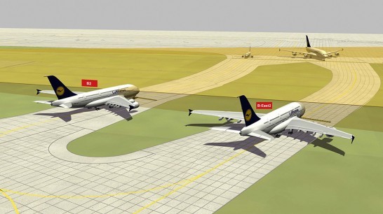 Airport Frankfurt, principle planning A380
