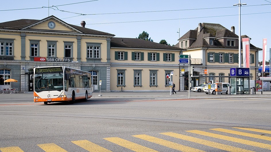 Solothurn, Bahnhofplatz <br>Blick von Norden