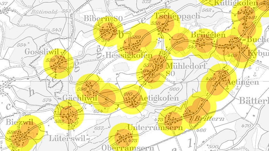 ÖV-Erschliessungsgüte, GIS-Analyse im Kanton Solothurn