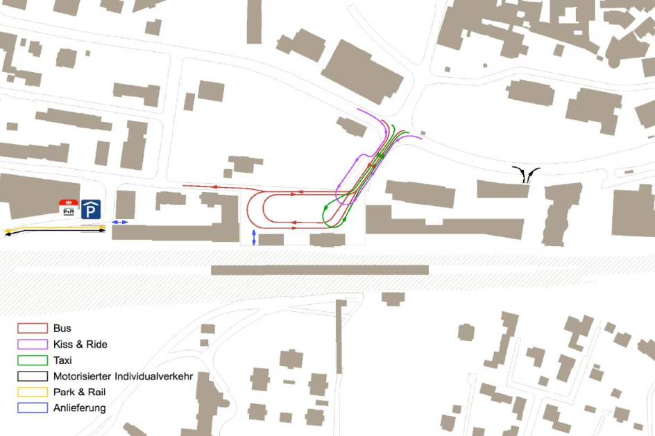 Erschliessung und Fahrbeziehungen Bahnhofsplatz