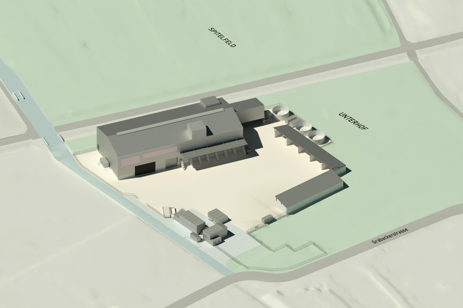 Visualisierung Halle Abfallanlage (Quelle: AREG Vision Solothurn)