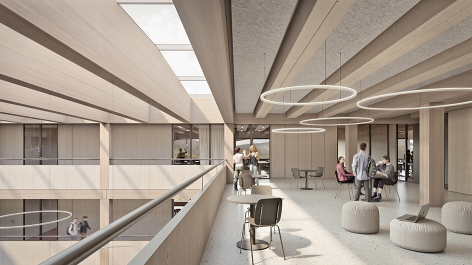 Visualisierung Kreisschule Innenraum / ern+ heinzl