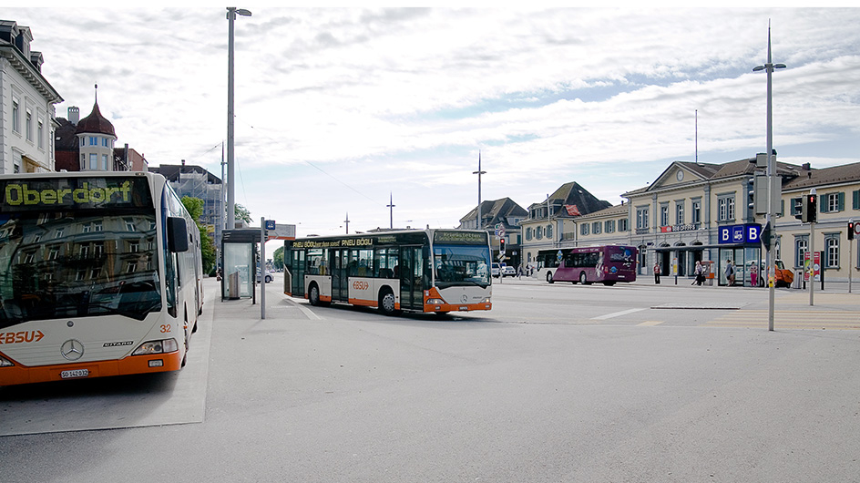 Solothurn, Bahhofplatz <br>Blick von Nordwest