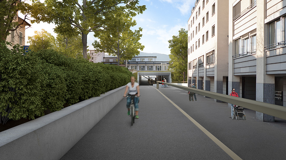 Personenunterführung Olten Hammer <br>Zugang Hammerallee
