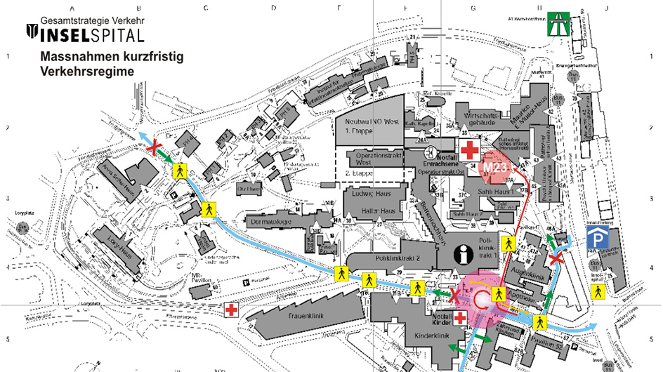 Bern, Inselspital, Verkehrsregime