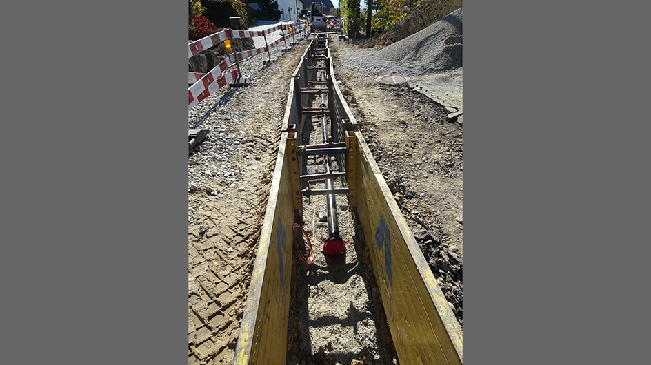 Verlegung der neuen Wasserleitung