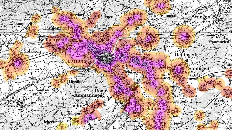 Aktualisierung öv-Erschliessungsgüte 2023, Kanton Solothurn