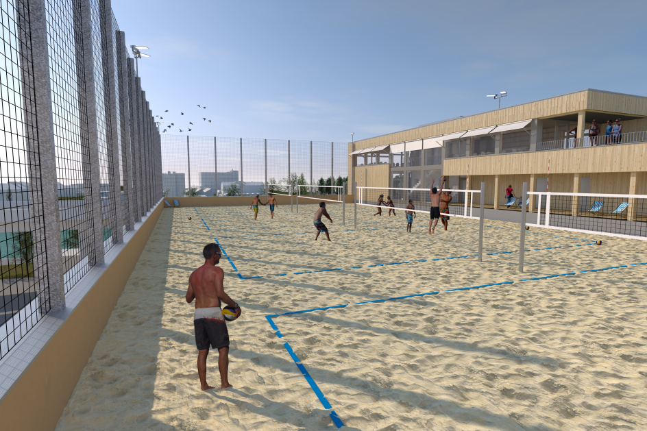 HOME OF BEACH: Die grösste Beachsport-Infrastruktur der Schweiz (Visu: HoB; Skript Architekten)
